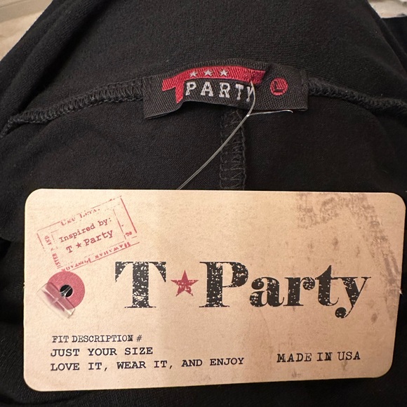 T*Party Black/brown tie dye fringed skirt, size L - Picture 8 of 8